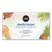 水の色アートをカスタマイズしたアイスクリームテーマ マグネット名刺 (正面)