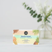 水の色アートをカスタマイズしたアイスクリームテーマ 名刺 (スタンド正面)