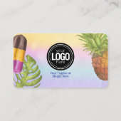 水の色アートをカスタマイズしたアイスクリームテーマ 名刺 (裏面)