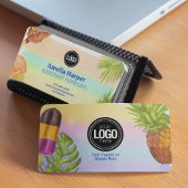 水の色アートをカスタマイズしたアイスクリームテーマ 名刺