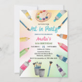 水の色アートをパーティーに！バースデー 招待状 (正面)