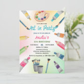 水の色アートをパーティーに！バースデー 招待状 (スタンド正面)