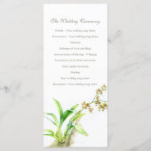 水の色アートオーキッドウェディングプログラムラックカード プログラム (裏面)