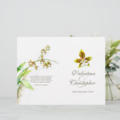 水の色アートオーキッドフラワーウェディングプログラム (スタンド正面)