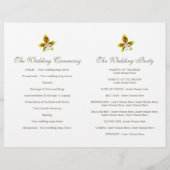 水の色アートオーキッドフラワーウェディングプログラム (裏面)