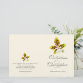 水の色アートオーキッドフラワーウェディングプログラム (スタンド正面)