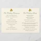 水の色アートオーキッドフラワーウェディングプログラム (裏面)