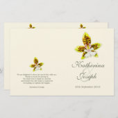 水の色アートオーキッドフラワーウェディングプログラム (正面/裏面)