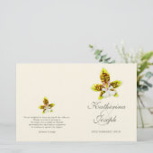 水の色アートオーキッドフラワーウェディングプログラム (スタンド正面)