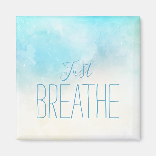 水の色アートビーチジャスト呼吸ことわざ マグネット (正面)