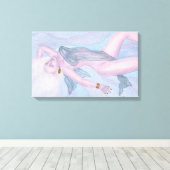 水の色アートビーナス女神の愛の精神デザイン キャンバスプリント (インサイチュ (ウッドフロア))