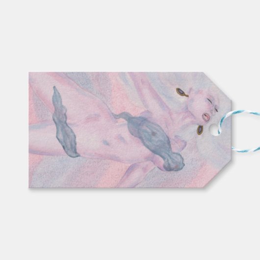 水の色アートビーナス女神の愛の精神デザイン ギフトタグ (正面(横))