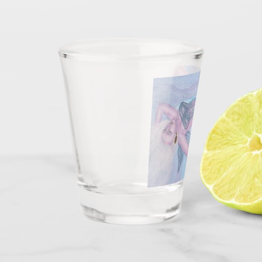水の色アートビーナス女神の愛の精神デザイン ショットグラス (左)