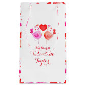 水の色アートラブバーズバレンタイン抱き枕 スモールペーパーバッグ (正面)