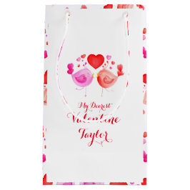 水の色アートラブバーズバレンタイン抱き枕 スモールペーパーバッグ