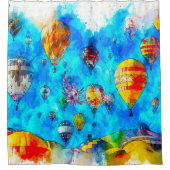 水の色アート熱い気球シャワーカーテン シャワーカーテン (正面)