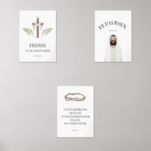 水の色イエスは3つのポスターのセットを復活させた (正面)