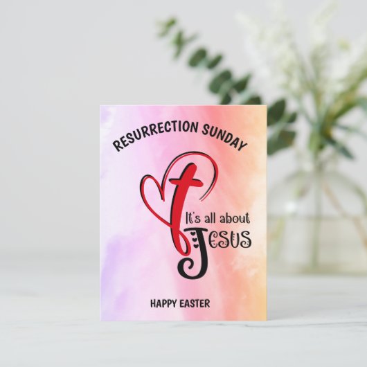 水の色イエス・キリスト教の復活祭 カード (スタンド正面)