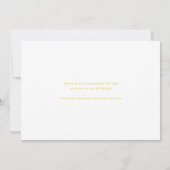 水の色イエローとチョコレートドーナツ誕生日 サンキューカード (裏面)