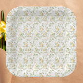 水の色イエローのベビーチックス復活祭パターン ペーパープレート