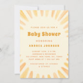 水の色イエローサンシャインニュートラルサンベビーシャワー 招待状 (正面)