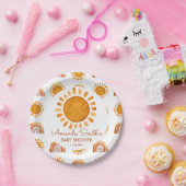 水の色イエローサン素朴ボホベイビーシャワー ペーパープレート (パーティー)