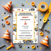 水の色イエローダンプトラック建築サイト 招待状