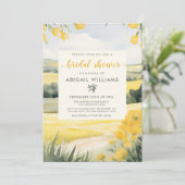 水の色イエローフローラカントリーサイドブライダルシャワー 招待状 (スタンド正面)