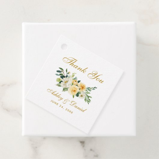 水の色イエローフローラ金ゴールド結婚の感謝 フェイバータグ (インサイチュ)