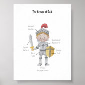 水の色イエローヘアボーイ神の武具プリント ポスター (正面)