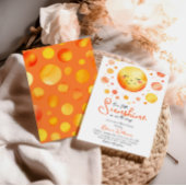 水の色イエローリトルサンシャインベビーシャワー 招待状