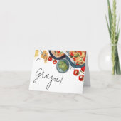 水の色イタリアンの食べ物アモーア! サンキューカード (正面)