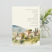 水の色イタリア宛先ウェディング 招待状 (スタンド正面)