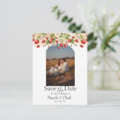 水の色イチゴ日付の写真を保存 ポストカード (スタンド正面)