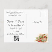 水の色イチゴ日付の写真を保存 ポストカード (裏面)