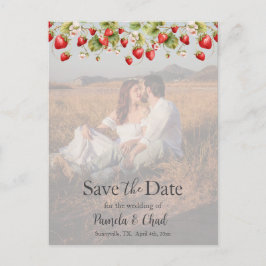 水の色イチゴ日付の写真を保存 ポストカード