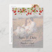 水の色イチゴ日付の写真を保存 ポストカード (正面/裏面)