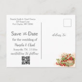 水の色イチゴ日付の写真を保存 ポストカード (裏面)