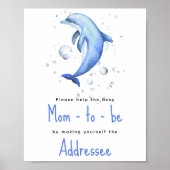 水の色イルカ – お母さんがアドレスを取得する ポスター (正面)