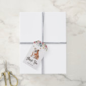 水の色イングリッシュブルドッグ誕生日ありがとう ギフトタグ (より糸付き)