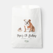 水の色イングリッシュブルドッグ誕生日ありがとう フェイバーバッグ (正面)