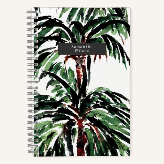 水の色インスパイアのヤシの木 ノートブック (正面)
