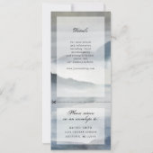 水の色インディゴ山の結婚式を招待するrsvp 招待状 (裏面)