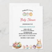 水の色イースターエッグ赤ちゃんシャワー招待状 招待状 (正面/裏面)