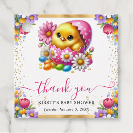 水の色イースターシック春の花ベビーシャワー フェイバータグ