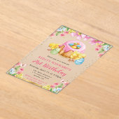 水の色イースターチックス春21st誕生日 アクリル招待状 (レイダウン)