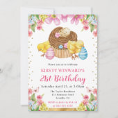 水の色イースターチックス春21st誕生日 招待状 (正面)