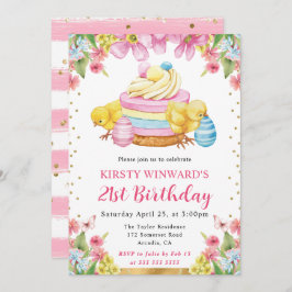水の色イースターチックス春21st誕生日 招待状