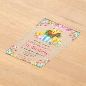 水の色イースターチックス春5th誕生日 アクリル招待状 (レイダウン)