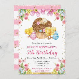 水の色イースターチックス春5th誕生日 招待状